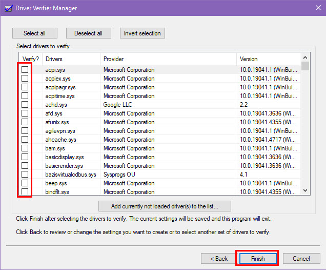 Select driver names from a list