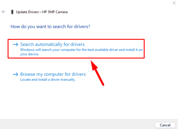 Search automatically for drivers