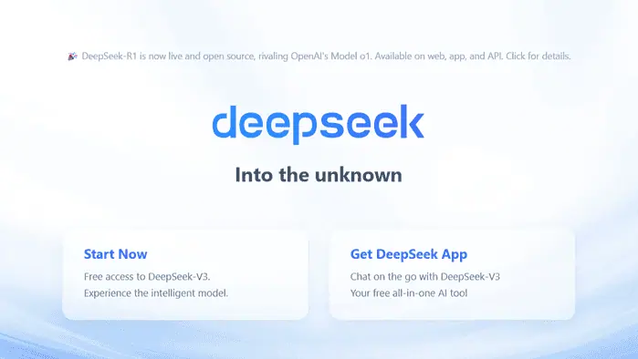 DeepSeek login page