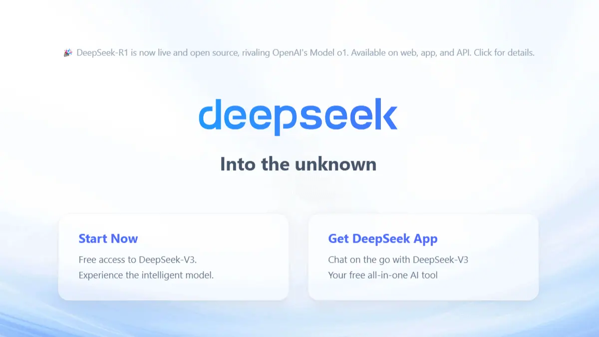 DeepSeek login page