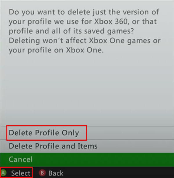 delete profile only Error 8015190A