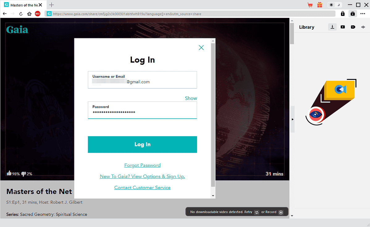 Login Gaia in CleverGet gaia downloader