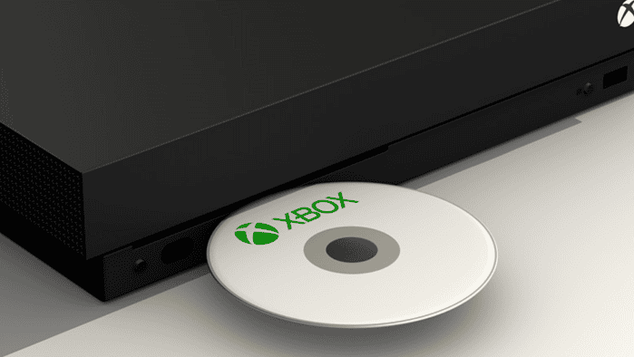 Inserting disc on Xbox