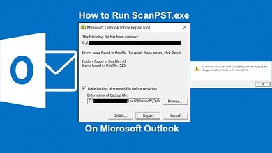 How to run ScanPST.exe on Outlook