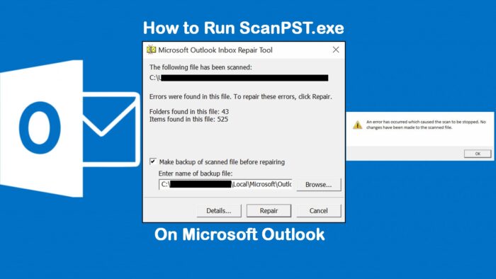 How to run ScanPST.exe on Outlook