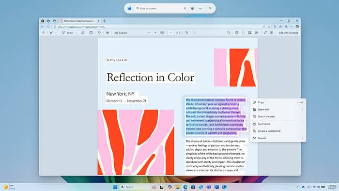 Microsoft Smart text actions are a part of click to do feature