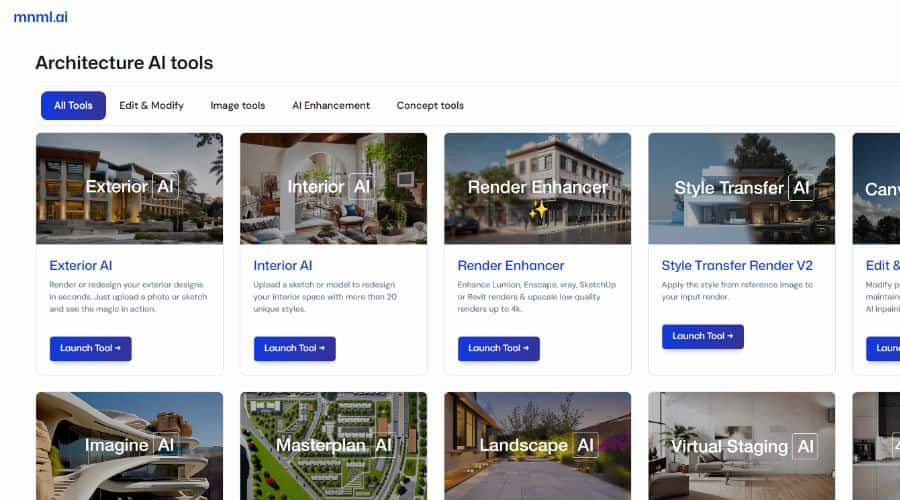 mnml.ai - Best Architecture AI Rendering Platform