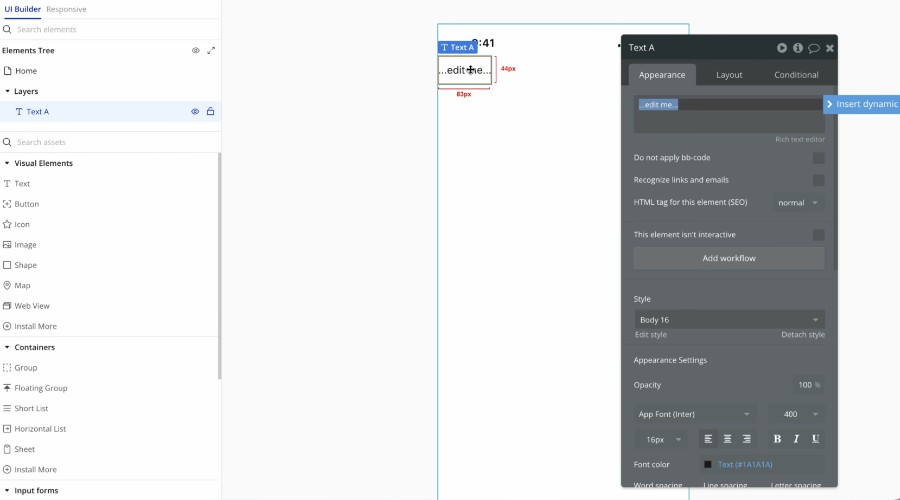 Library of app elements