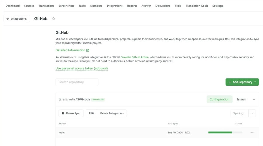 Github integration