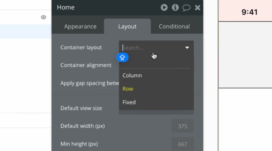 Configure layout