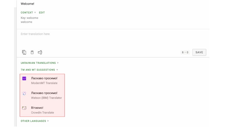 Crowdin Review - Machine Translation