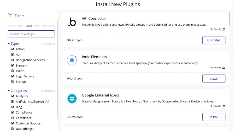 Bubble Native Mobile Apps Plugins