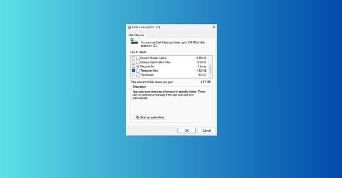 how to clean up temporary files on windows 11 or 10
