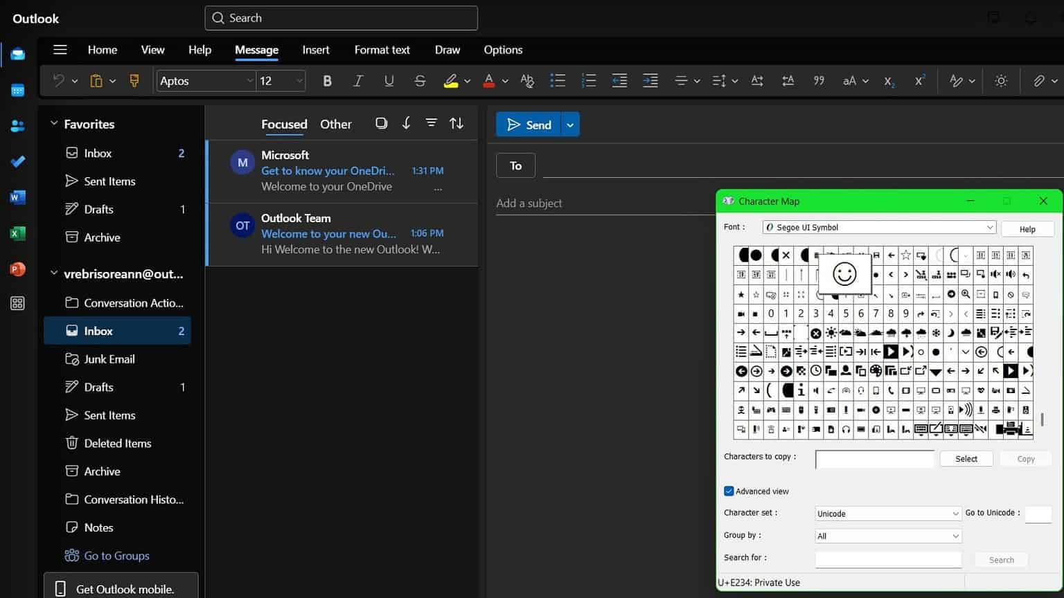 A quick guide to inserting emojis in Outlook.