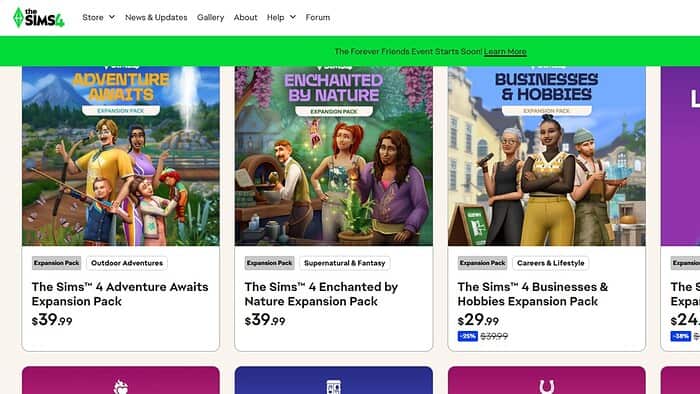 the sims 4 homepage