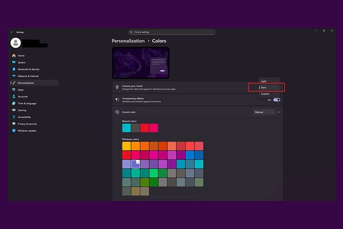 How To Turn On Dark Mode In Windows 11