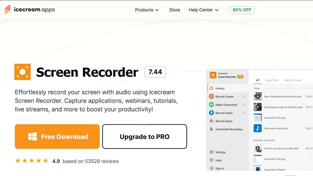 incecream recorder