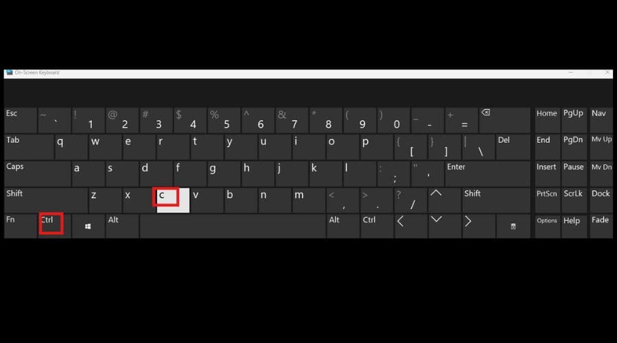 ctrl c copy and paste shortcut