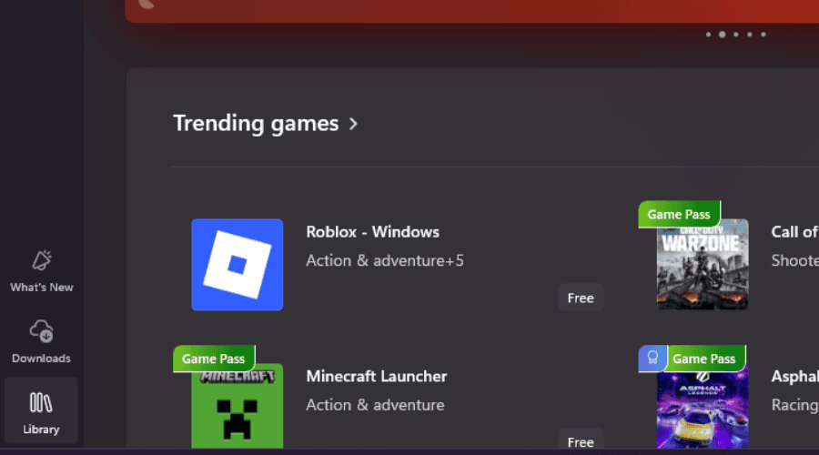 microsoft store library