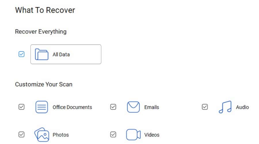 Choose what to recover