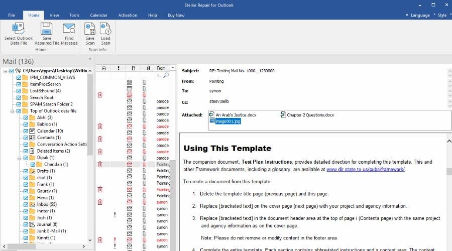 Stellar Repair for Outlook Desktop preview options